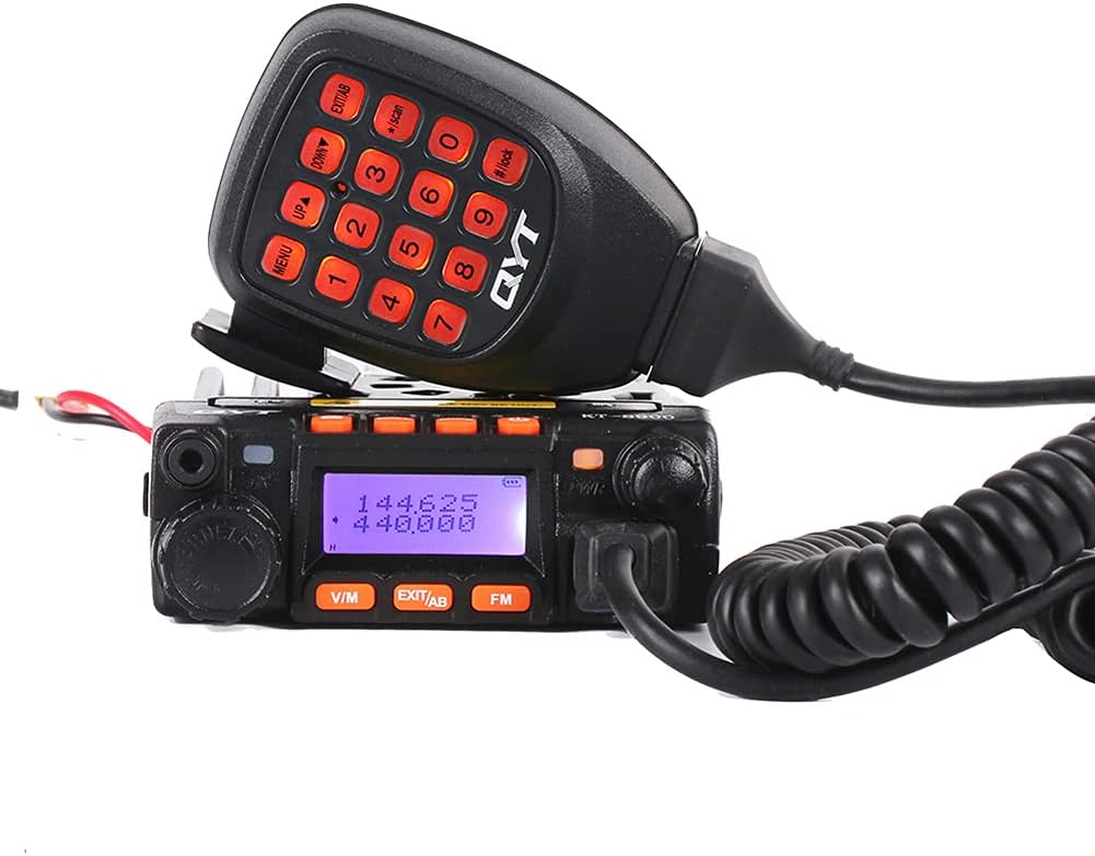 QYT KT-8900 Dual Band 25W Mini Mobile Transceiver VHF UHF Portable Ham Radio with USB Programming Cable