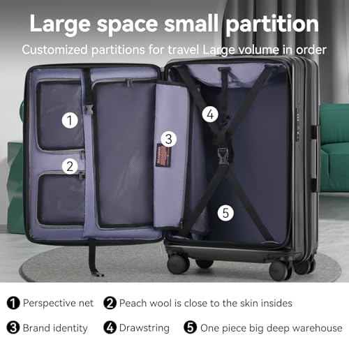 ROAMING Grace Expandable Carry On Luggage Airline Approved, 20 Inch Hardside Carry On Suitcase with Wheels, Travel Harshell Spinner Small Luggage with Tsa Lock, Jade cyan, 20-Inch Carry-On