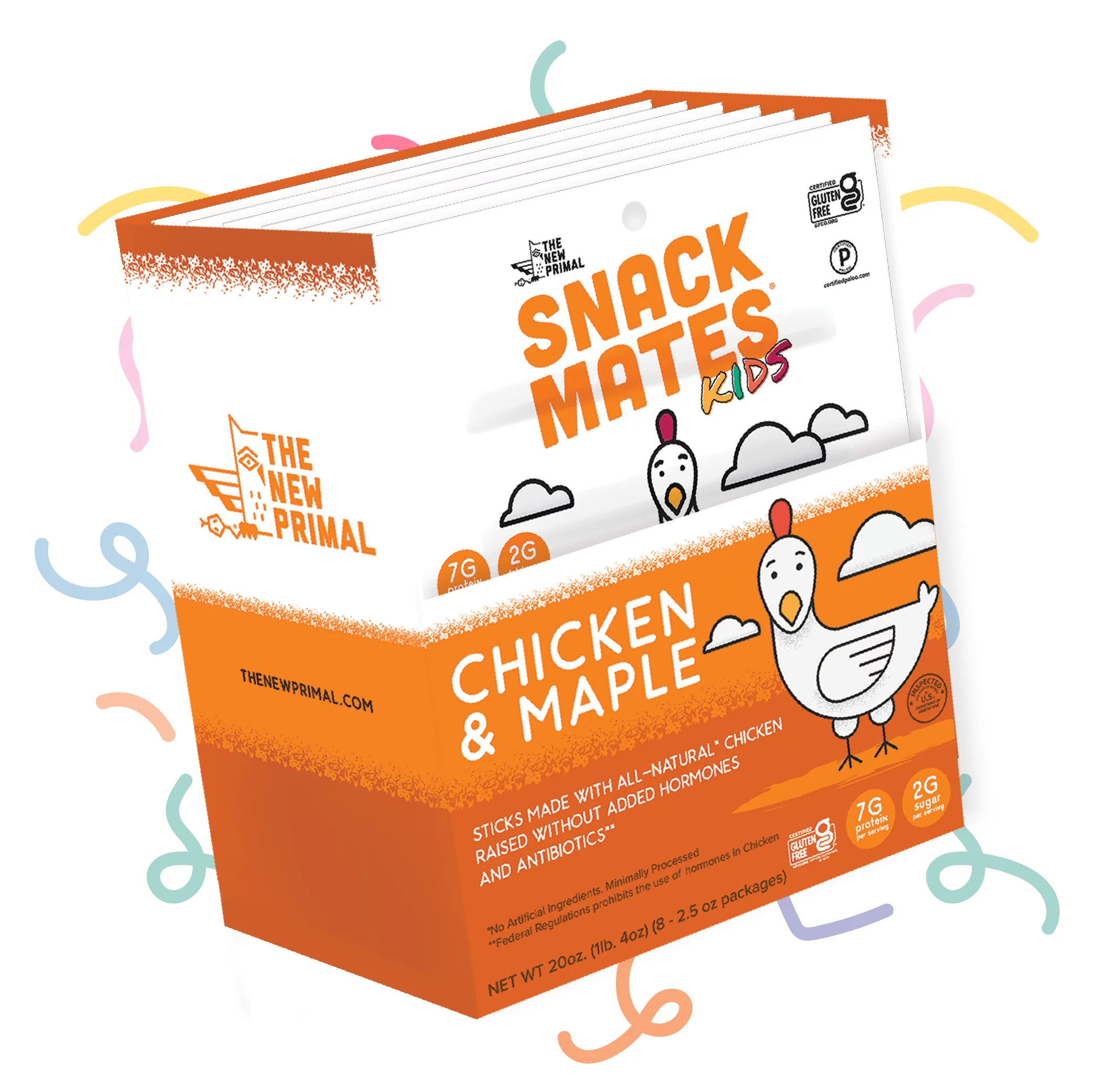 Snack Mates Chicken & Maple Mini Meat Sticks, All-Natural Chicken (8 Packs, 40 Mini-Sticks)