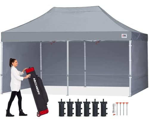 ABCCANOPY Easy Pop Up Canopy Tent with Sidewalls 10x10 Commercial -Series, White