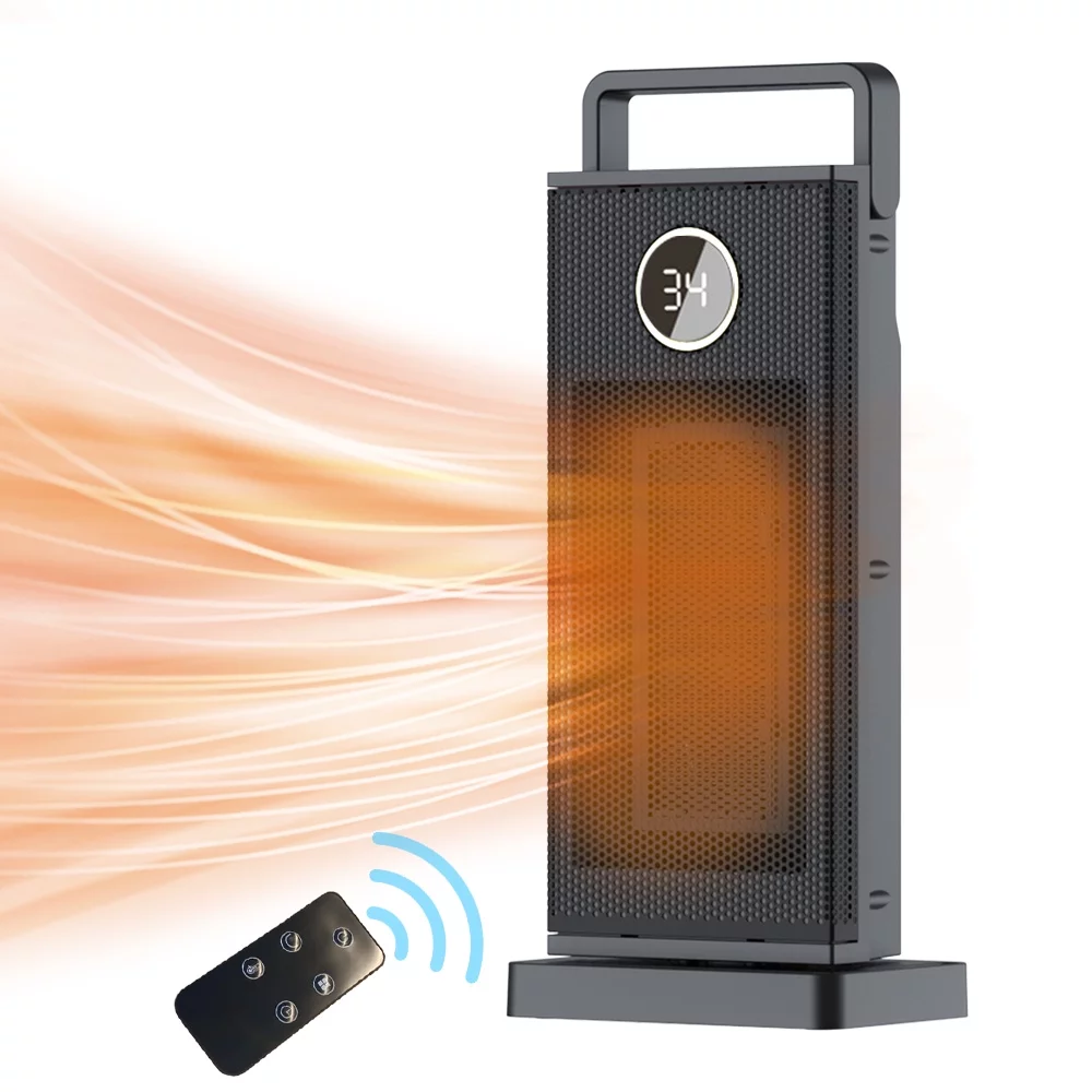 Yabuy 2000W Portable Heater Fan Space Heater Adjustable 3 gears,60°sway,30°tilt safeguard with Remote Control 12h Timing Settings