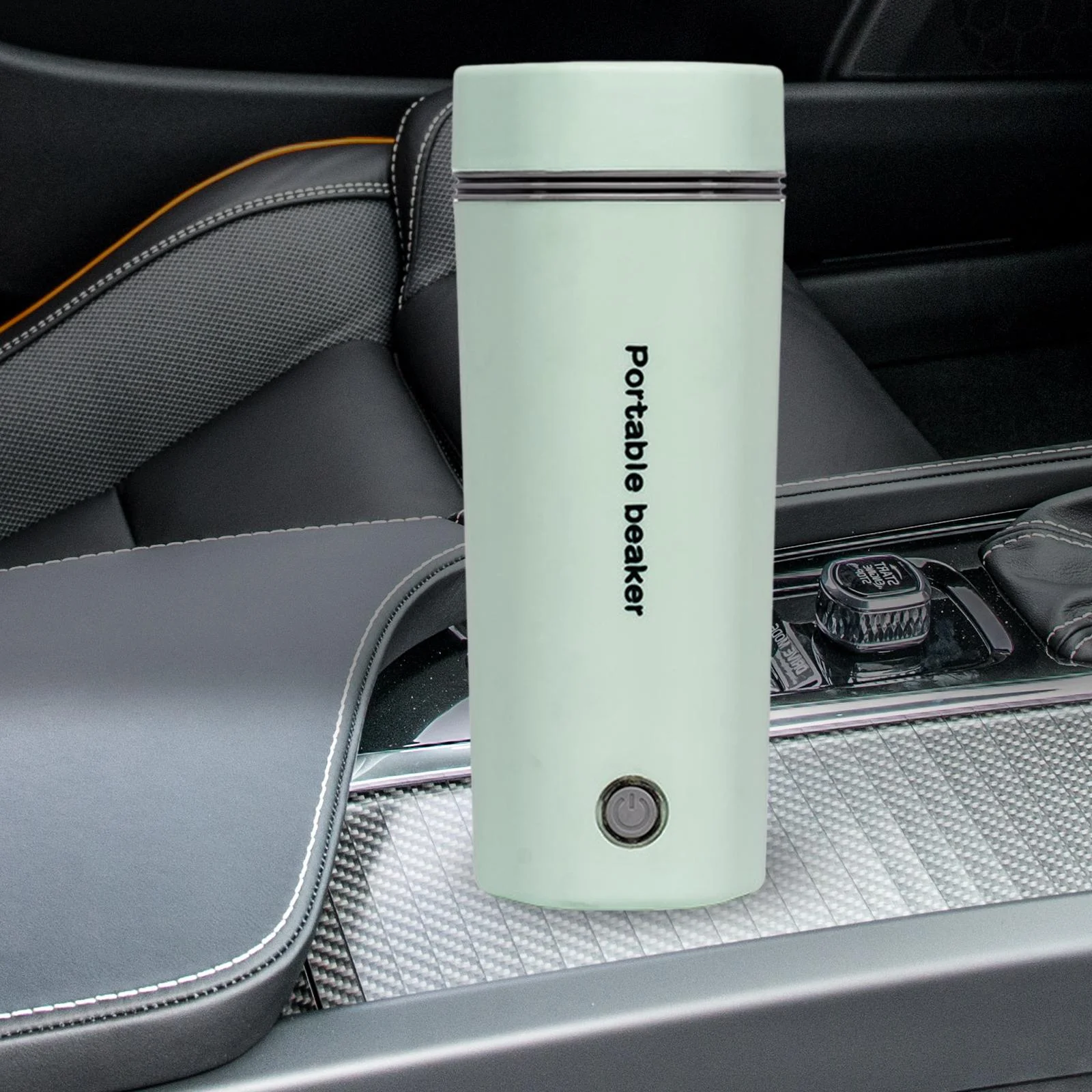 LOVIVER Car Heating Cup Car Electric Kettle Leakproof Portable 400ml Car Heated Mug Bottle for Hot Tea Coffee Milk 12V Green