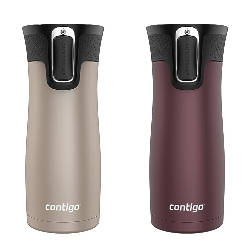 Contigo AUTOSEAL West Loop Vacuum-Insulated Stainless Steel Travel Mug with Easy-Clean Lid 20 oz Sake