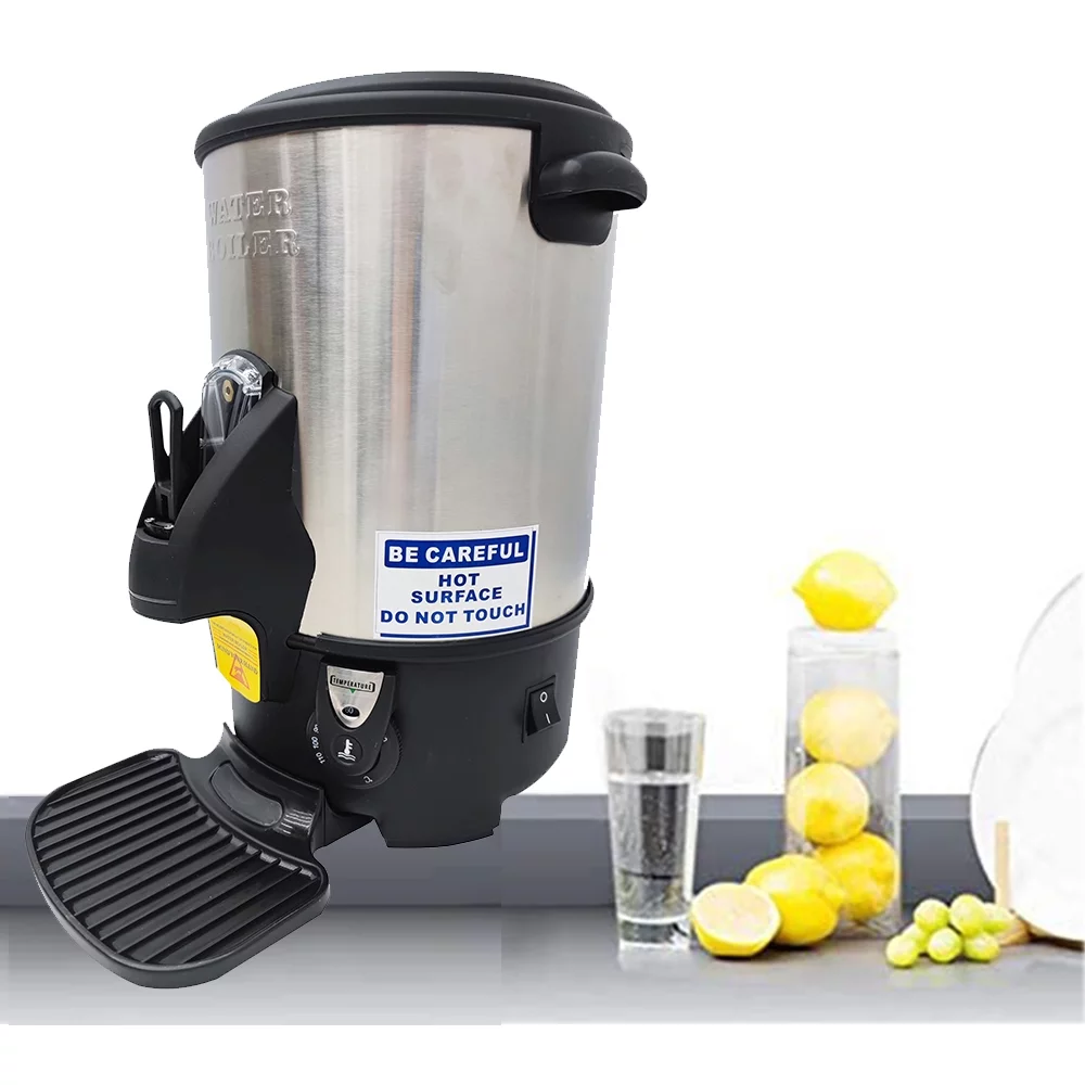 TECHTONGDA Hot Water Dispenser Commercial Home Stainless Steel Kettle Silver 6L