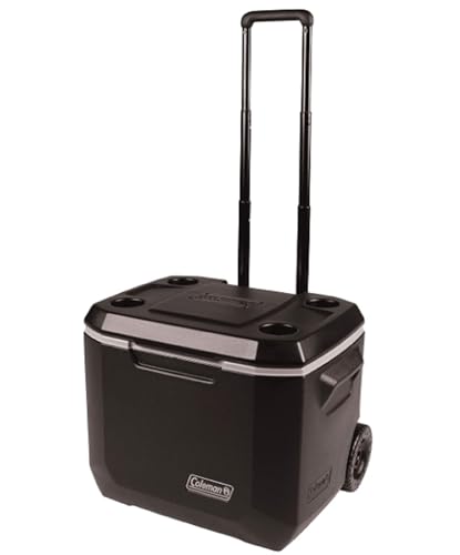 Coleman Xtreme 50qt Wheeled Cooler, Extra-Walled Insulation Keeps Ice up to 5 Days, Portable Rolling Hard Chiller