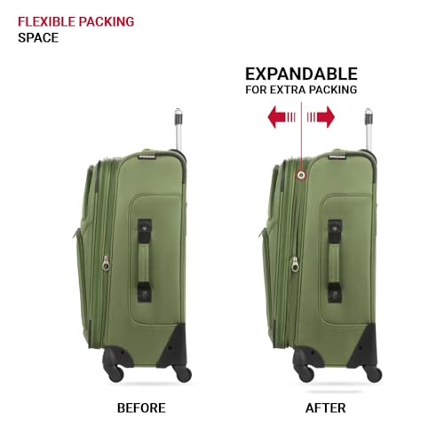 SwissGear Sion Softside Expandable Luggage, Black, Checked-Large 29-Inch