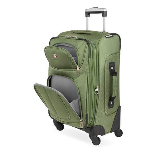 SwissGear Sion Softside Expandable Roller Luggage, Teal, 3 Piece Set (21/25/29)