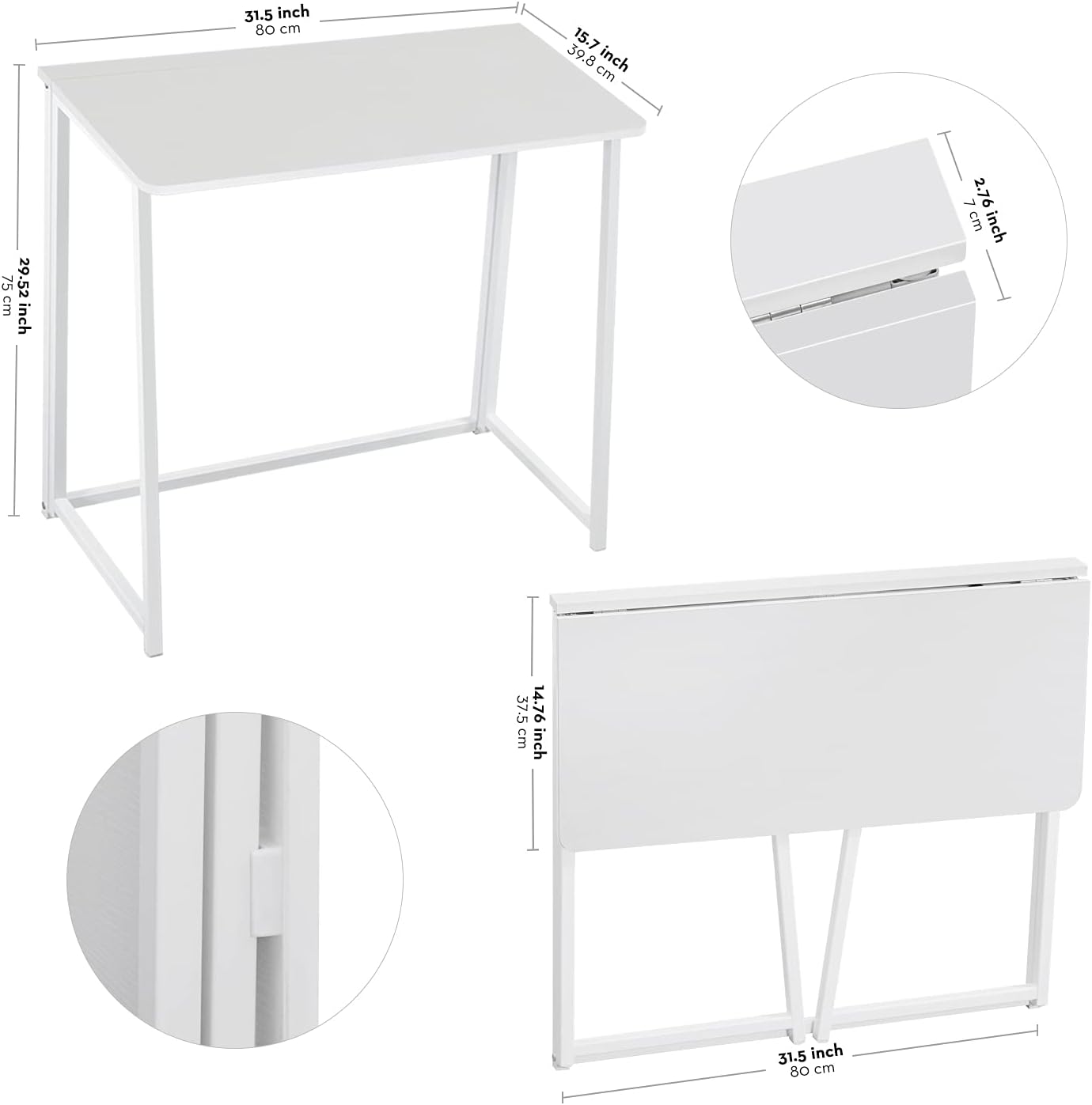 WOHOMO Folding Desk, Small Foldable Desk 31.5