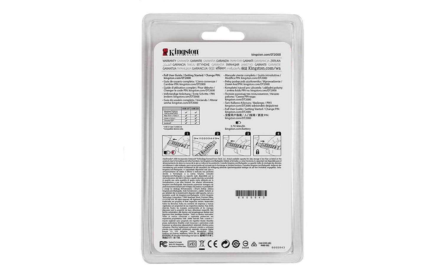 Kingston DataTraveler 2000 - USB Flash Drive - 8 GB