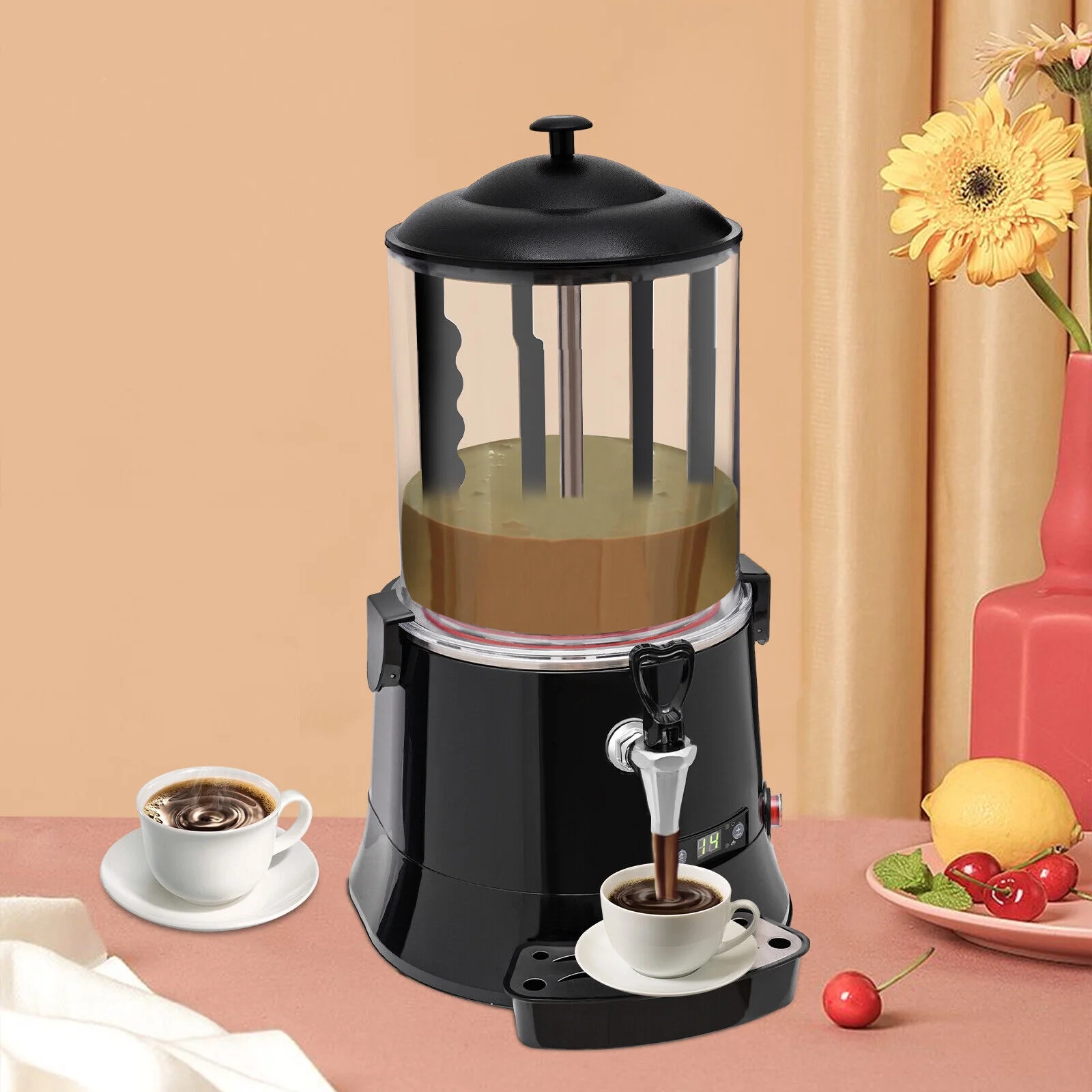 Commercial Hot Chocolate Dispenser Cocoa Milk Heating Beverage Dispenser 10L Water Dispenser