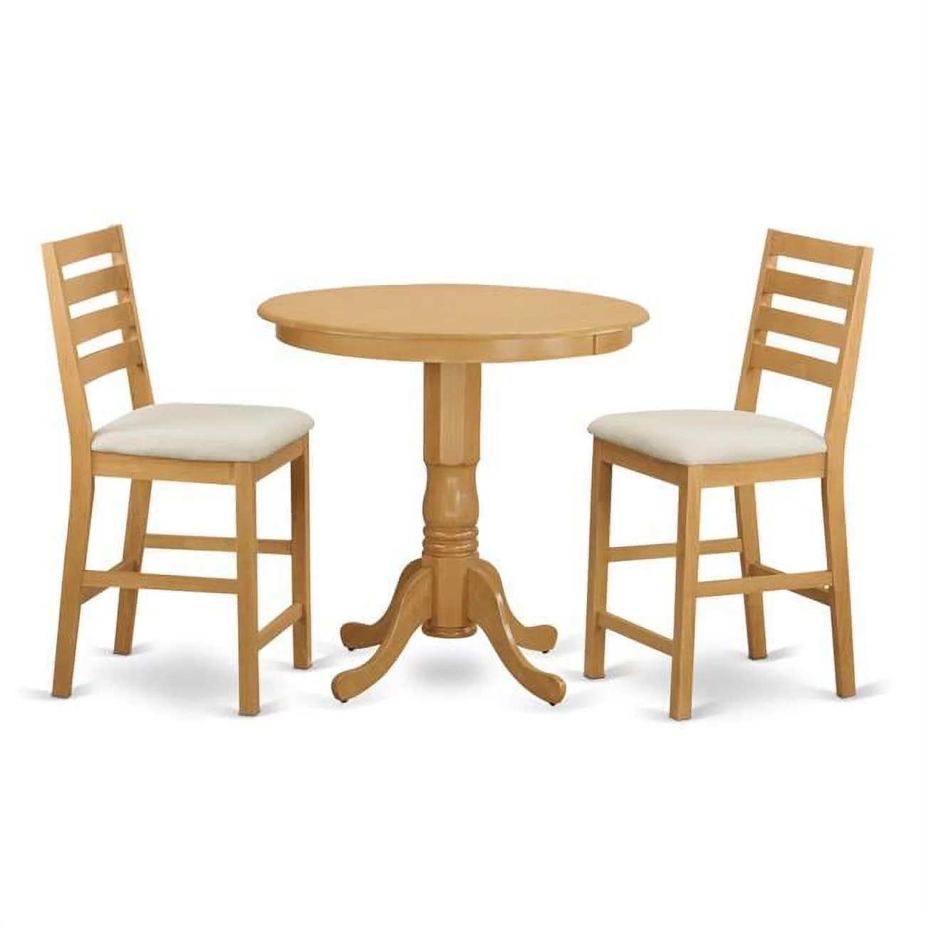 Counter Height Dining Pub Table & 2 Chairs, Oak