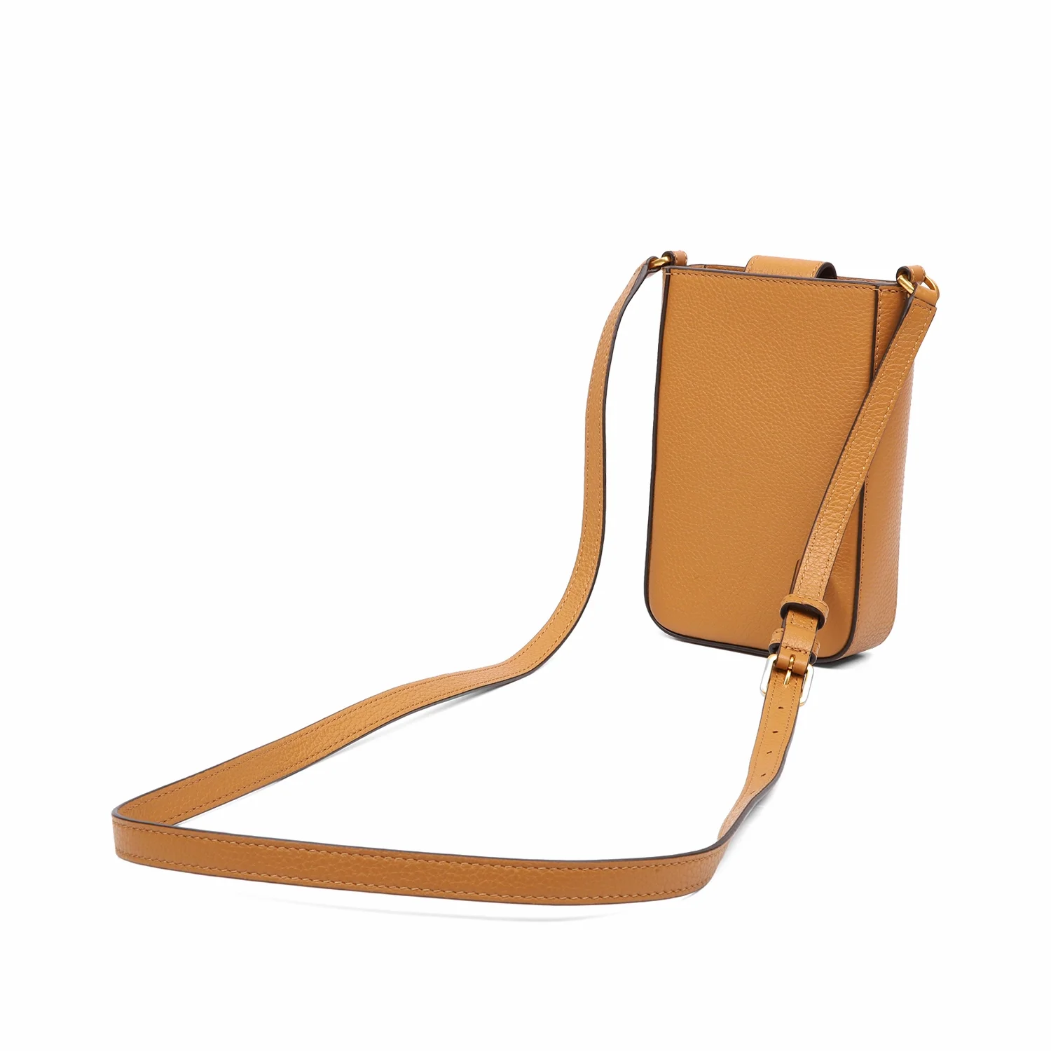 Tory Burch Women's Britten Phone Pebbled Leather Crossbody Bag (Tiramisu)