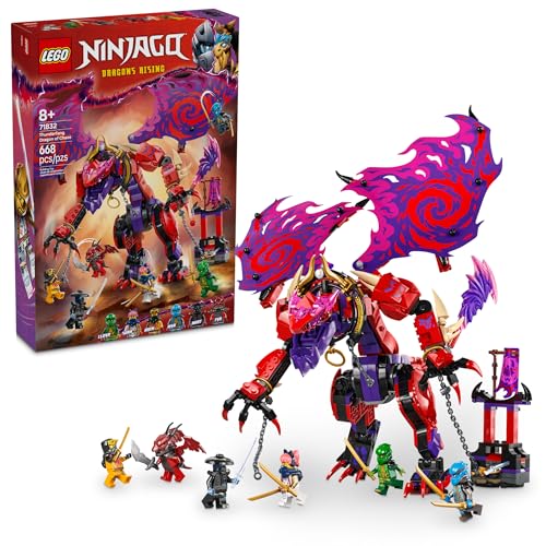 LEGO NINJAGO Thunderfang Dragon of Chaos Building Toy for Kids Ages 8+ - Dragon Rising Playset with 6 Minifigures and Poseable Dragon Figure - Birthday Gift Idea for Boys and Girls - 71832