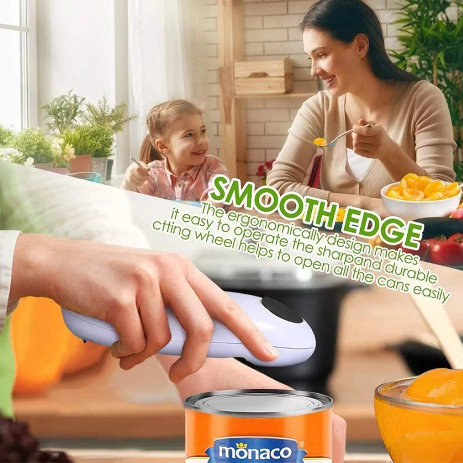 One Click Touch Automatic Can Tin Opener Electric Cutter Jar Lid Wrench