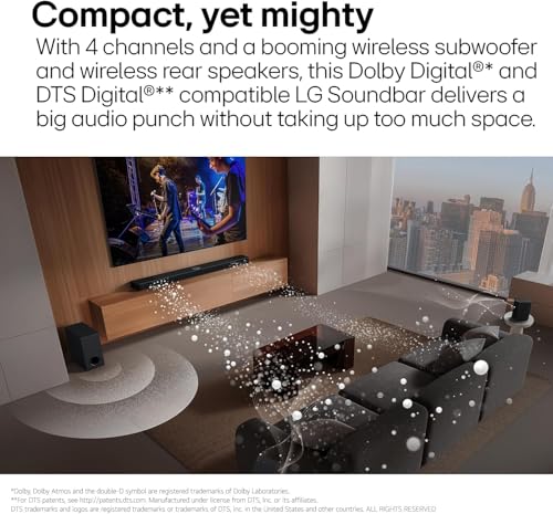 LG S20A 2.0 ch. Soundbar, Dolby Digital, TV Synergy, Wow Interface, DTS Digital Surround (New 2025 Model)