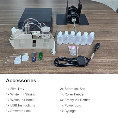 DTF Printer Machine - with XP600 Printhead, Faster Speed Higher Resolution 5760 * 1440dpi, T Shirt Printer DTF Transfer Machine with Roll Feeder, White Ink Mixing System (L8050)