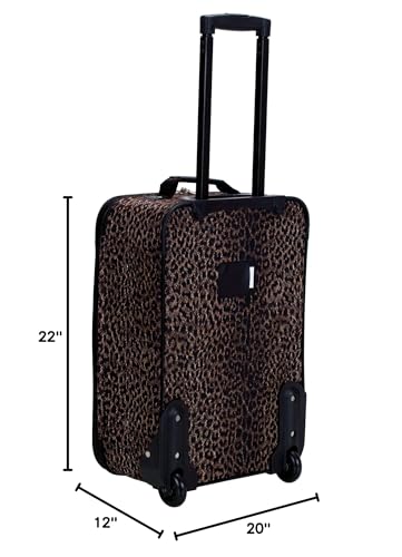 Rockland Vara Softside 3-Piece Upright Luggage Set, Expandable,Black dot, (20/22/28)