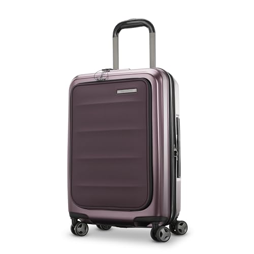 Samsonite Carry-On Pro Front Pocket Hardside Expandable 21-Inch Octiv Luggage: Durable & Impact Resistant, 360° Aero Trac Spinner Wheels, Adjustable Telescopic Handle, TSA Approved Lock - Silver