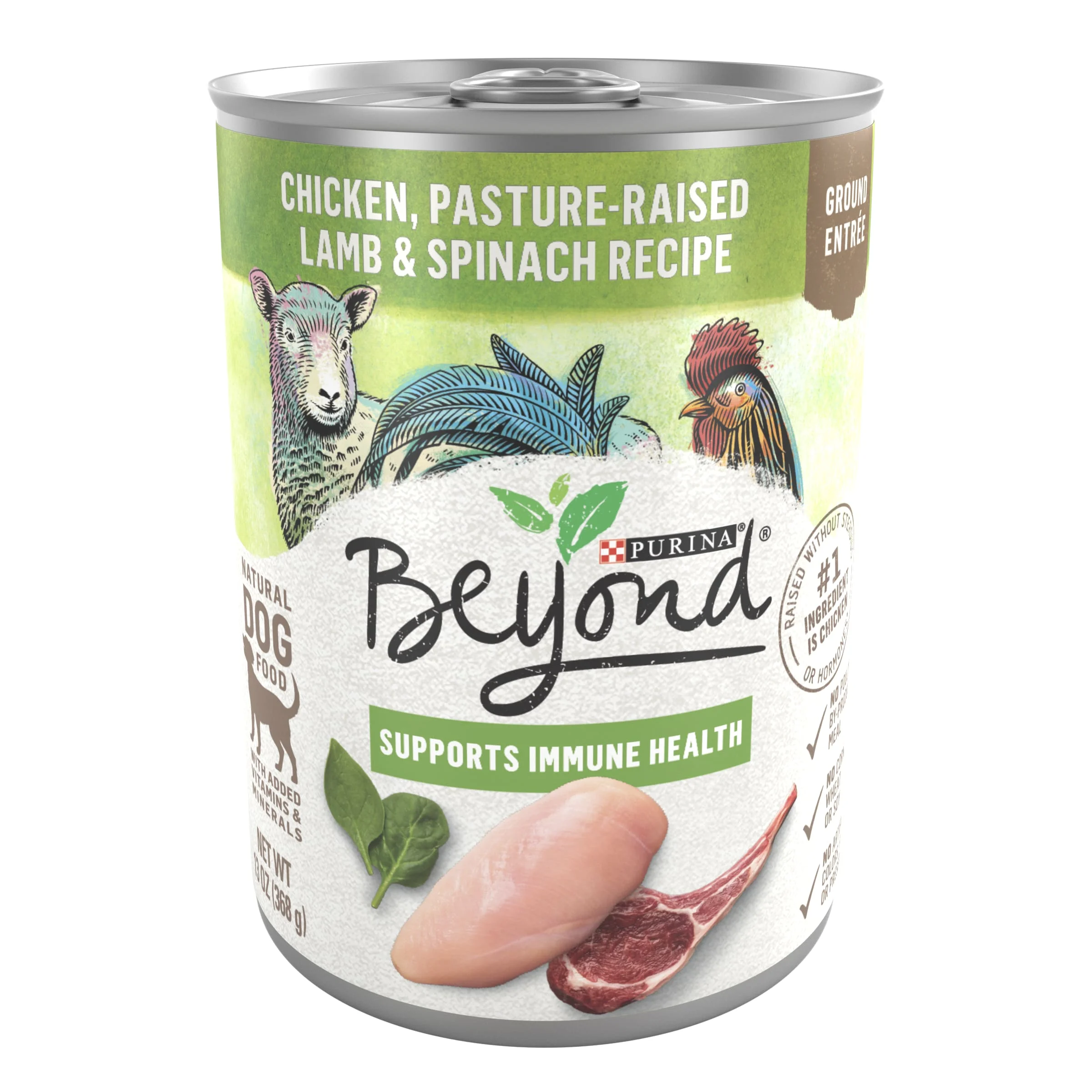 Purina Beyond Support Immune Health Wet Dog Food Chicken Lamb Spinach, 13 oz Cans (12 Pack)