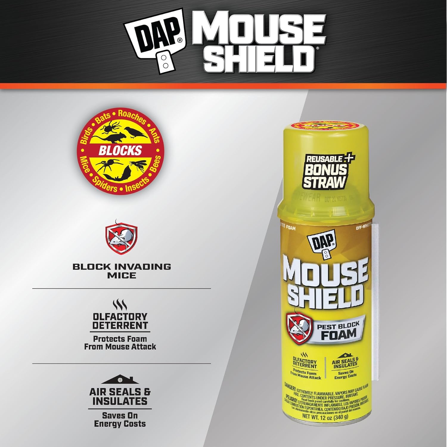 DAP 4001012506 12OZ Mouse Foam Sealant, Cream
