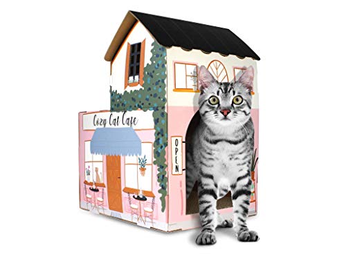 Christmas Cat House & Cat Scratcher w/Bonus Catnip Included