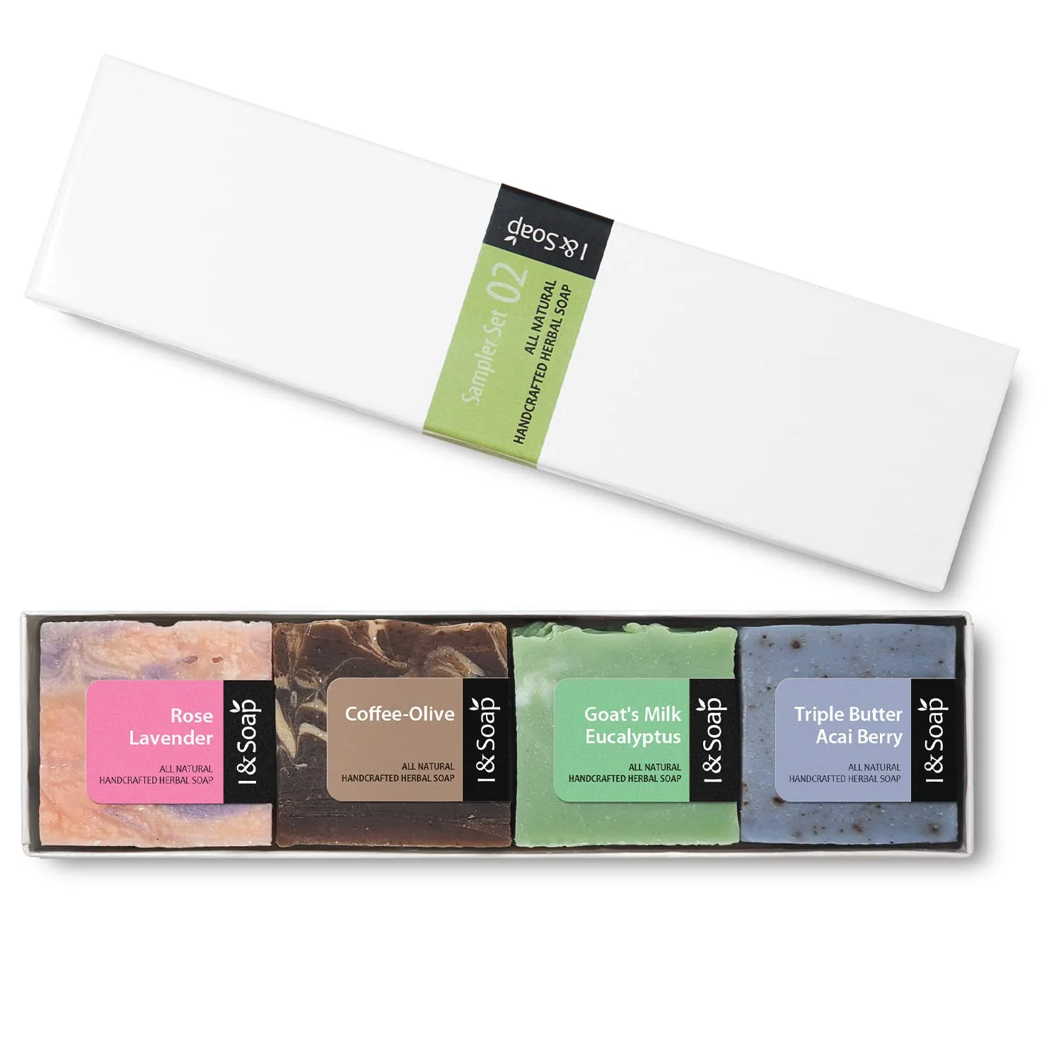 5Pcs Mini Sampler Set (02) - Guest  - Travel  - 100% Natural  Organic Materials - Hcrafted  - Gentle  Effective Facial H  Body Cleansing  Bars - Deeply Moisturiz