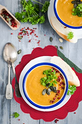 C&F Home Red & Green Quilted 100% Cotton Round Christmas Single Placemat 17