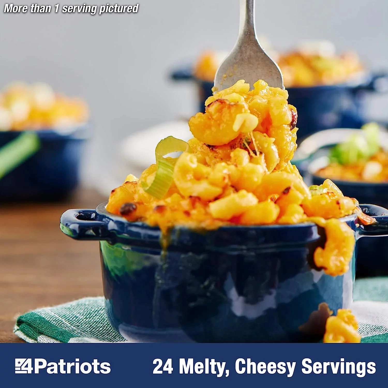 4Patriots America's Finest Mac & Cheese, Great for Camping or Emergencies, Long Term Storage – Contains 6 Pouches and 24 Servings