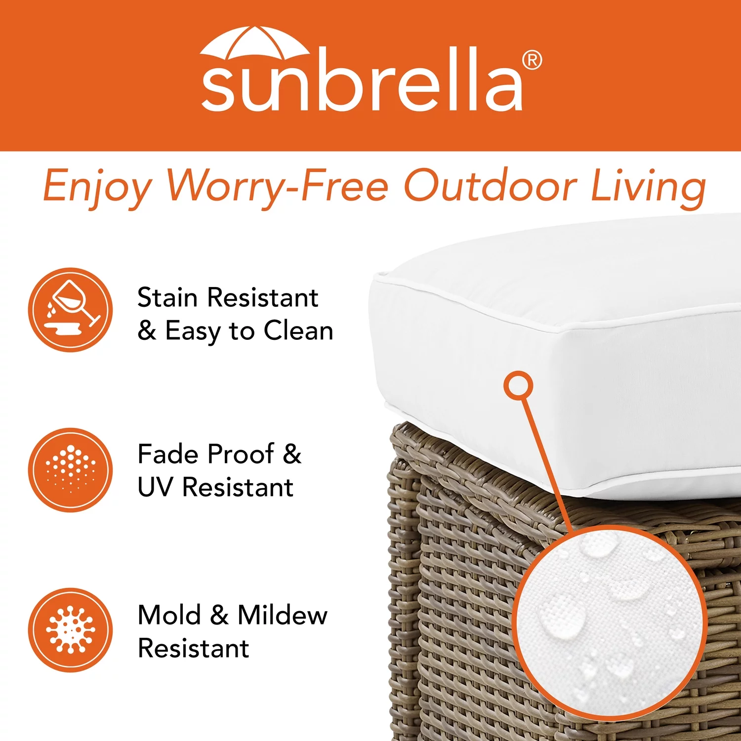 HomeStock Southwestern Sanctuary 4Pc Swivel Rocker Conversation Set- Sunbrella White/Weathered Brown - Coffee Table, Loveseat, & 2 Swivel Rockers