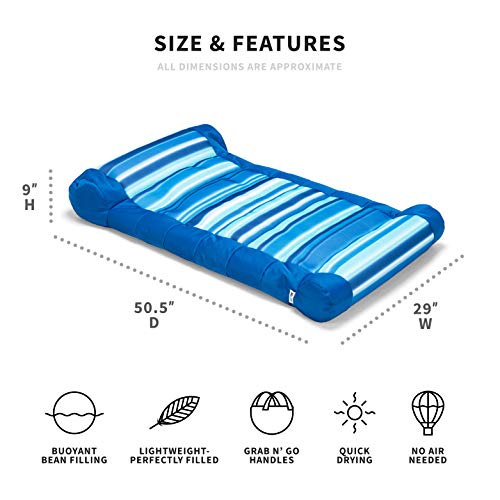 Big Joe Kona Hammock No Inflation Needed Pool Lounger with Headrest, Quick Draining Fabric, 4 feet Big