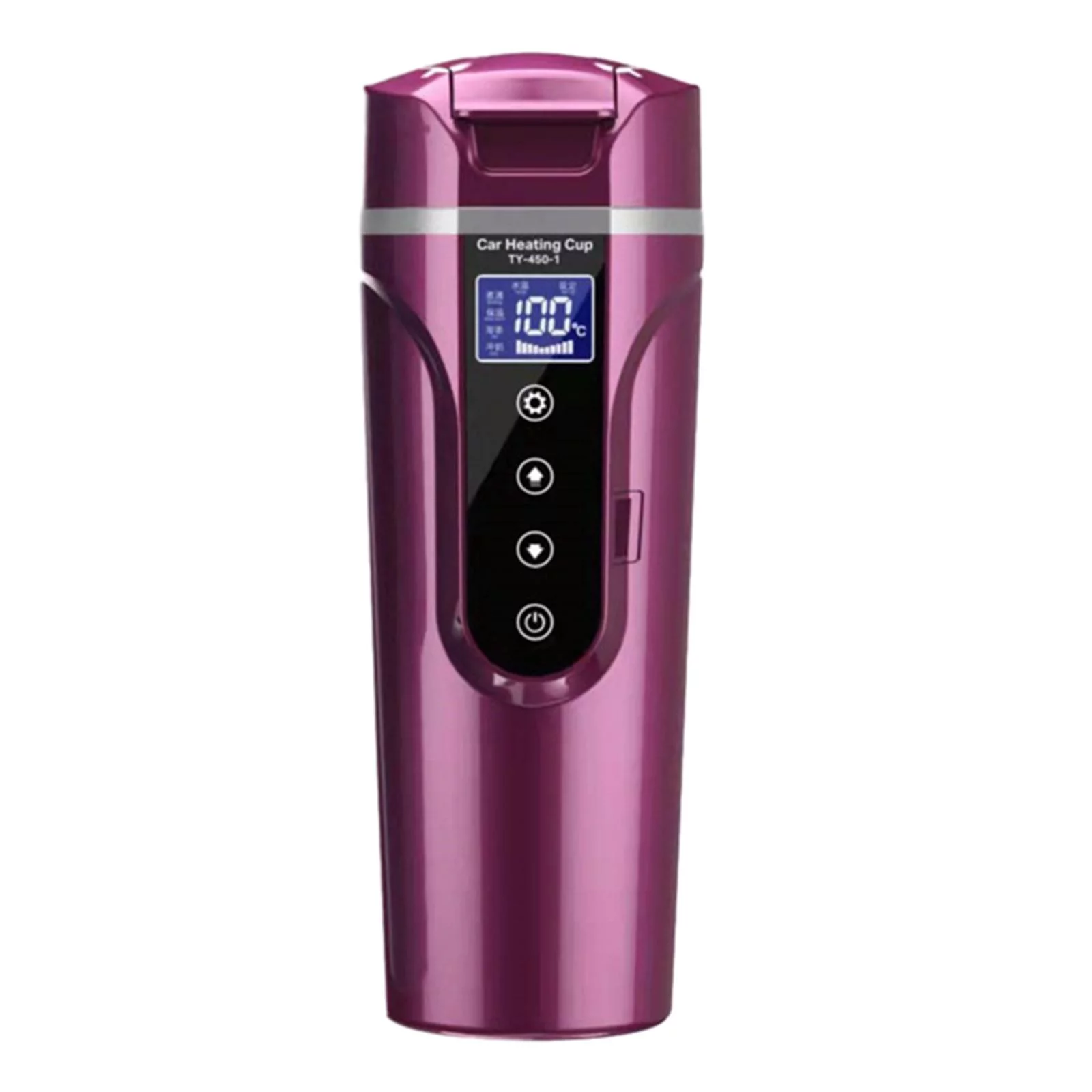 450ml Car Heating Mug 24V/12V Electric Travel Kettle Portable Variable Temp Control for Car Truck Car Kettle Water Boiler for Tea Water Violets