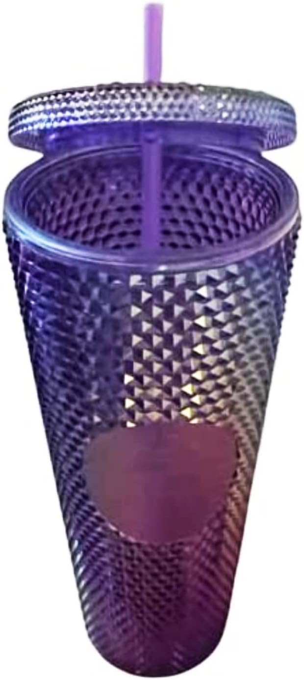 2022 Starbucks Studded Purple Oil Slick Venti 24oz Tumbler with straw