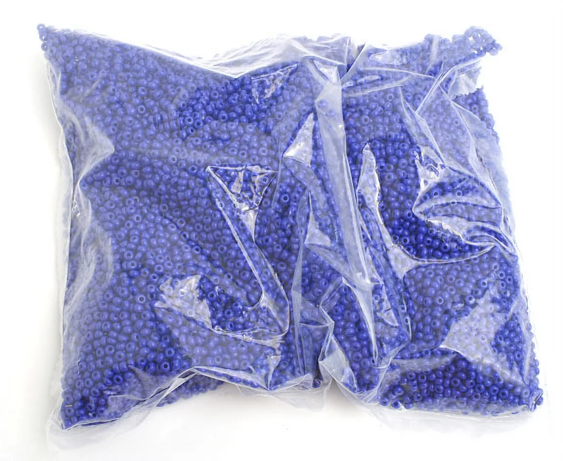 John Bead Czech Glass Seed Beads 8/0 (500g) Opaque Medium Royal Blue Bead
