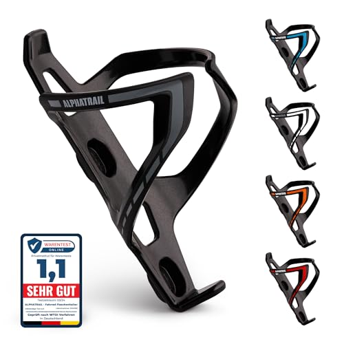 Alphatrail Bike Bottle Cage Max I Lifetime Anti-Breakage Guarantee 36g Lightweight Design I Incl. Fixing Screws I Compatible with Cube, SKS, Elite and Other Drinking Bottles