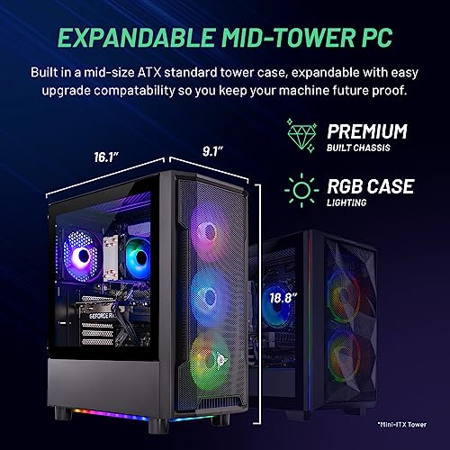 Skytech Nebula Gaming PC Desktop, Ryzen 5 5600 3.5 Ghz (4.4GHz Turbo Boost), NVIDIA RTX 3050 6GB GDDR6, 1TB SSD, 16GB DDR4 RAM 3200, 650W Gold PSU, Wi-Fi, Win 11 Home