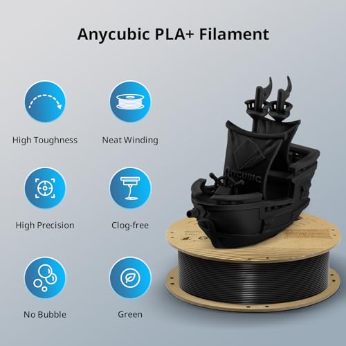 ANYCUBIC PLA+ 3D Printer Filament Bundle, PLA Plus 1.75mm Dimensional Accuracy +/- 0.02mm, Fit Most FDM 3D Printers, 1KG Spool, 2KG Gray+Gray