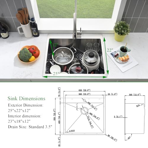25 Inch Drop In Laundry Sink-Brovy 25
