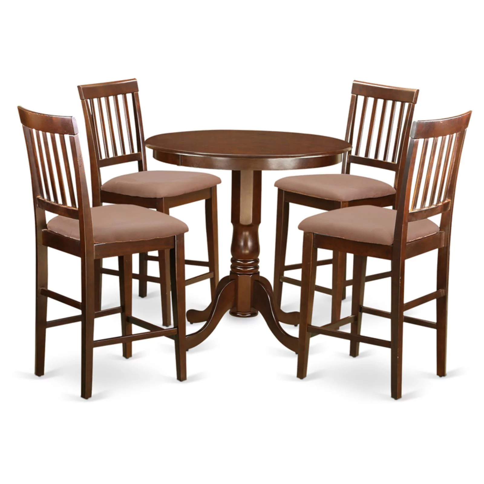 East West Furniture Jackson 5-piece Wood Dining Set with Stools in Mahogany