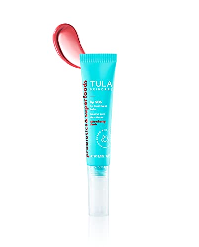 TULA Skin Care Lip SOS - Lip Treatment Balm that Plumps, Smooths & Hydrates lips with a Glossy Tint, Blushing Lemonade, 0.28 oz.