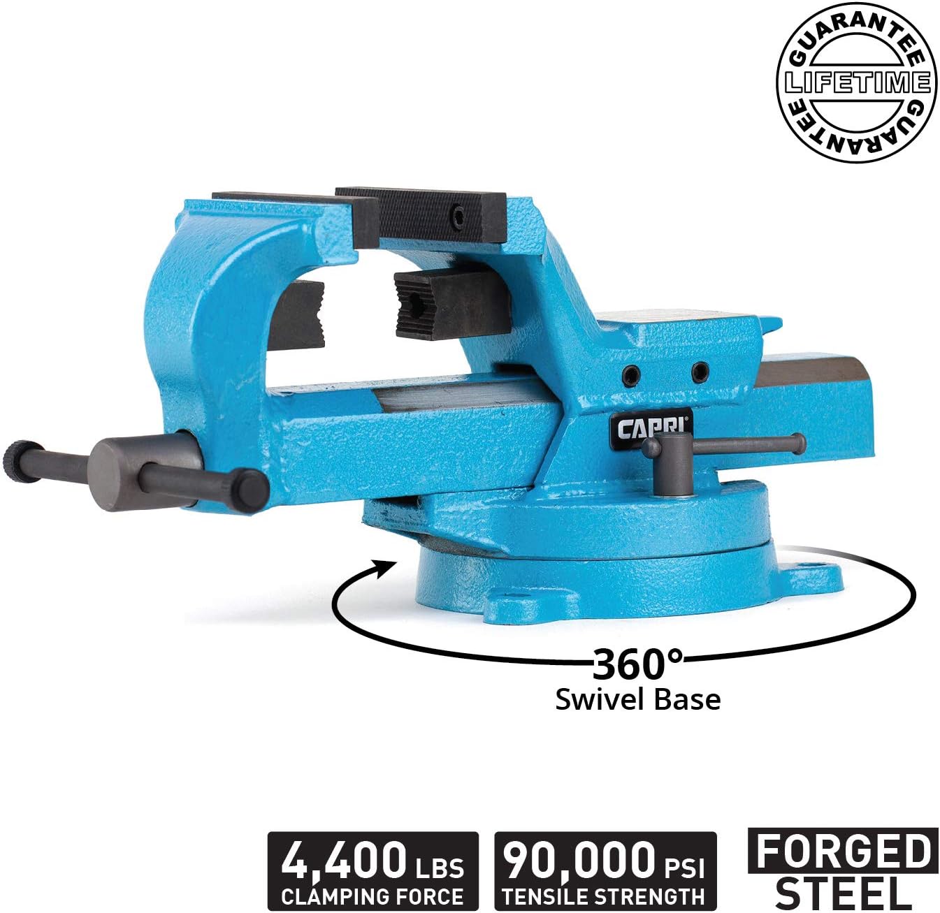 Capri Tools 10515 Ultimate Grip Forged Steel Bench Vise, 4