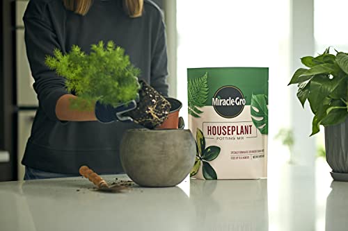 Miracle-Gro Houseplant Potting Mix - Fertilized Soil, Designed to be Less Prone to Gnats, 4 qt. (2-Pack)