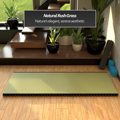 Red Lantern Half Tatami Mat, 1/2 US Queen (30 in x 80 in), Straw