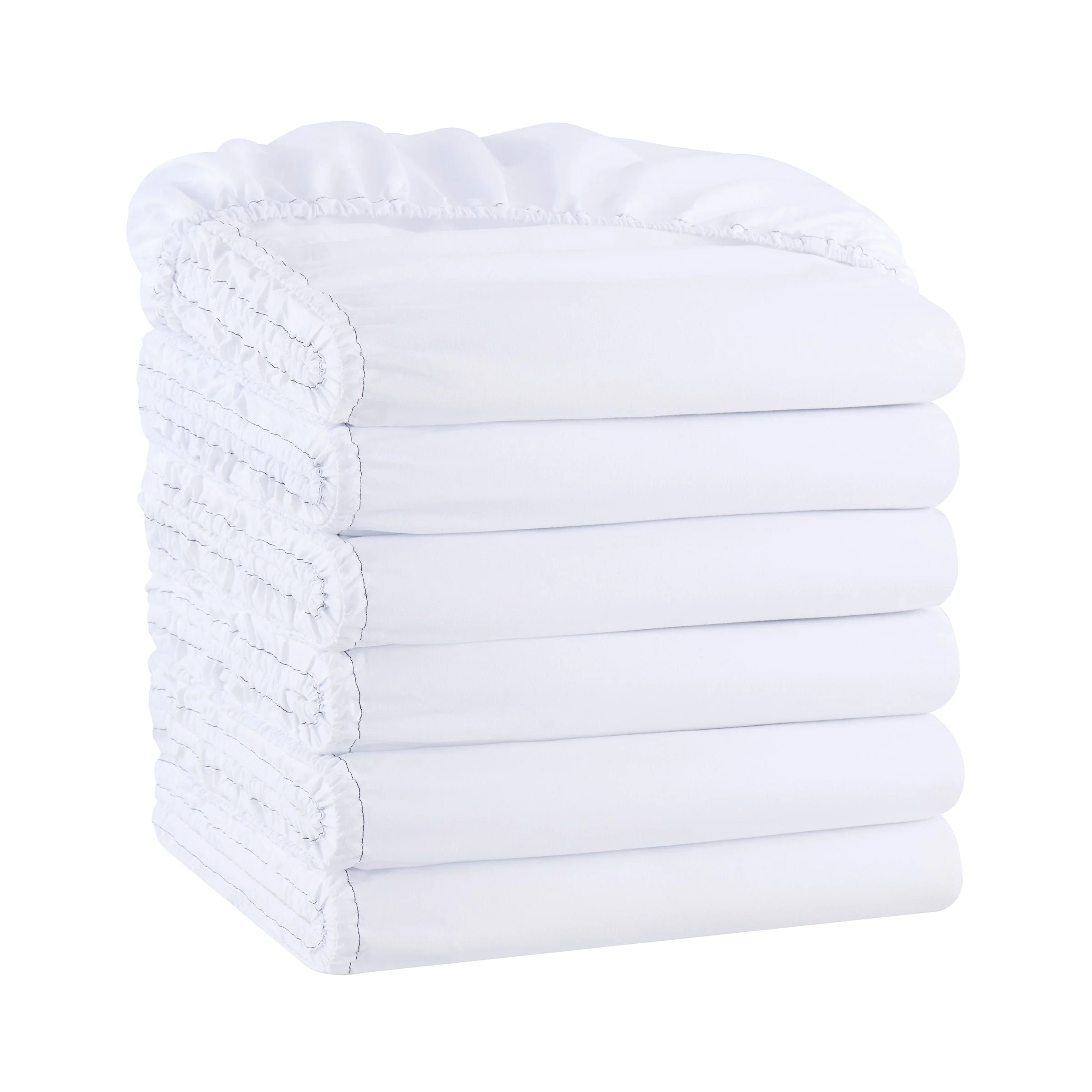 Host & Home Fitted Brushed Microfiber Sheets - Bedding Essentials for House & Rentals - Queen - (6 Pack) White