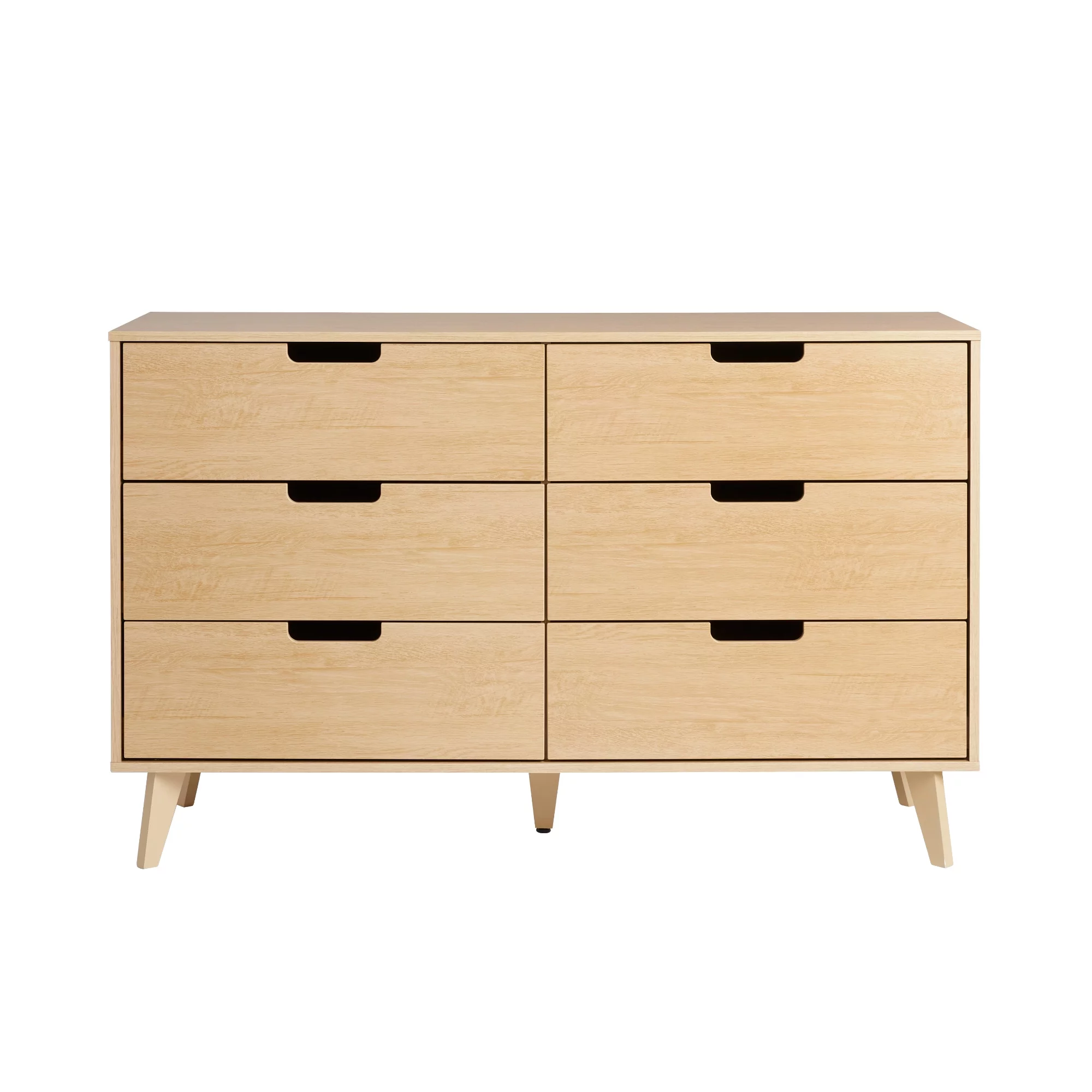 Walker Edison Modern 6-Drawer Dresser with Cut-Out Handles, Riviera