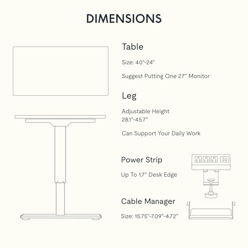 FLEXISPOT EN2 Whole-Piece Standing Desk with Clamp Power Strip, 55 x 28” Electric Stand Up Height Adjustable Desk with Cable Management (Black Frame + 55