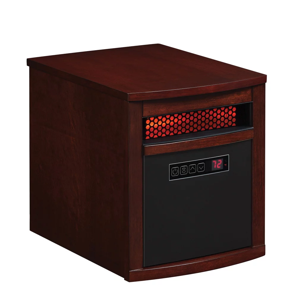 Powerheat Electric Quartz Infrared Heater with Safer Plug, Dark Cherry