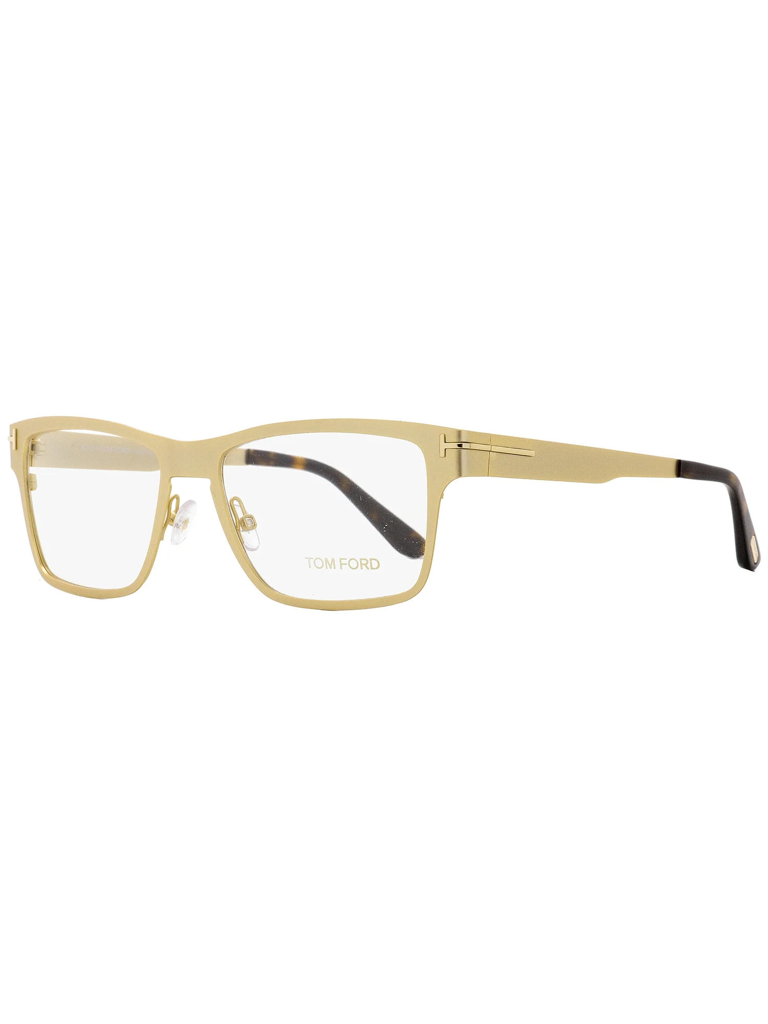 Tom Ford 5475 32E Gold Eyeglasses TF5475-32E with Magnetic Brown Clip 54mm