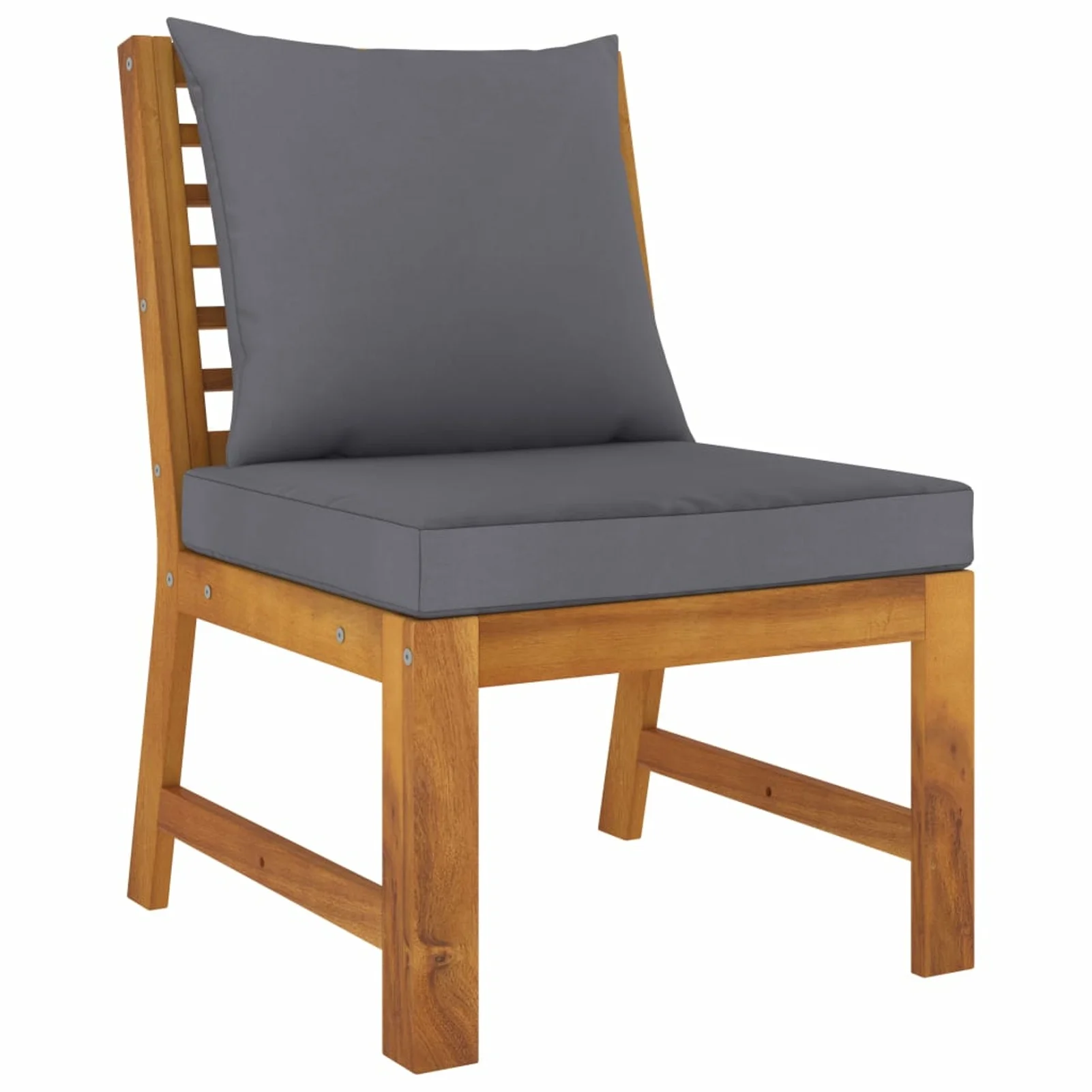 4 Piece Patio Set with Cushion Solid Acacia Wood