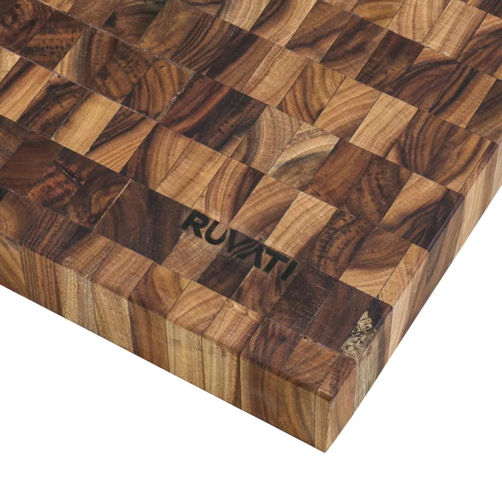 Ruvati USA  17 x 16 in. Thick End-Grain Acacia Butcher Block Solid Wood Cutting Board - Large