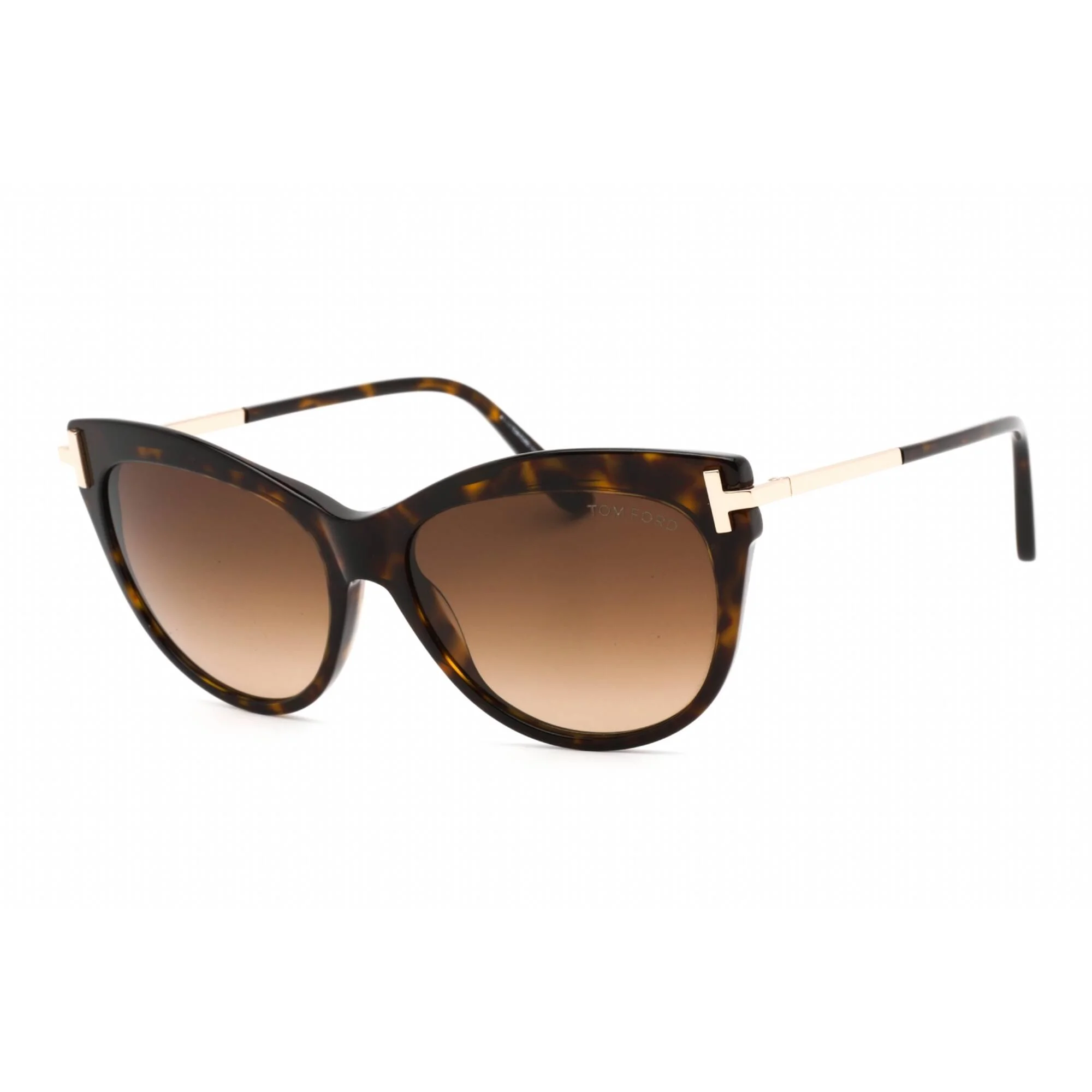 Tom Ford Kira TF 821 Plastic Womens Cat-Eye Sunglasses Dark Havana 56mm Adult